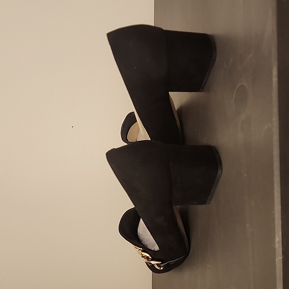 Suede Block Heels - Picture 4 of 6